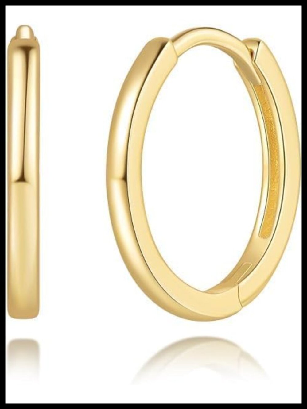 14k Gold Plated Hoop Earrings Small Huggie Women